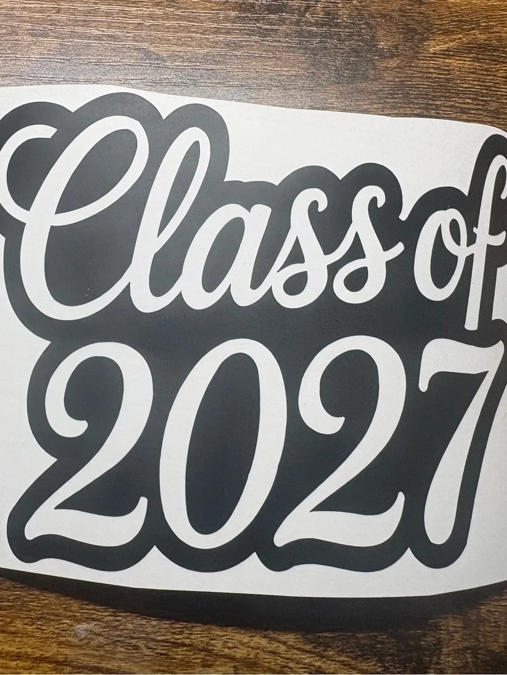 Class of 2027 Black and White Wall Decal